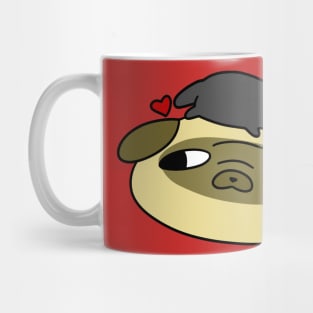 Pug Face and Black Cat Love Mug